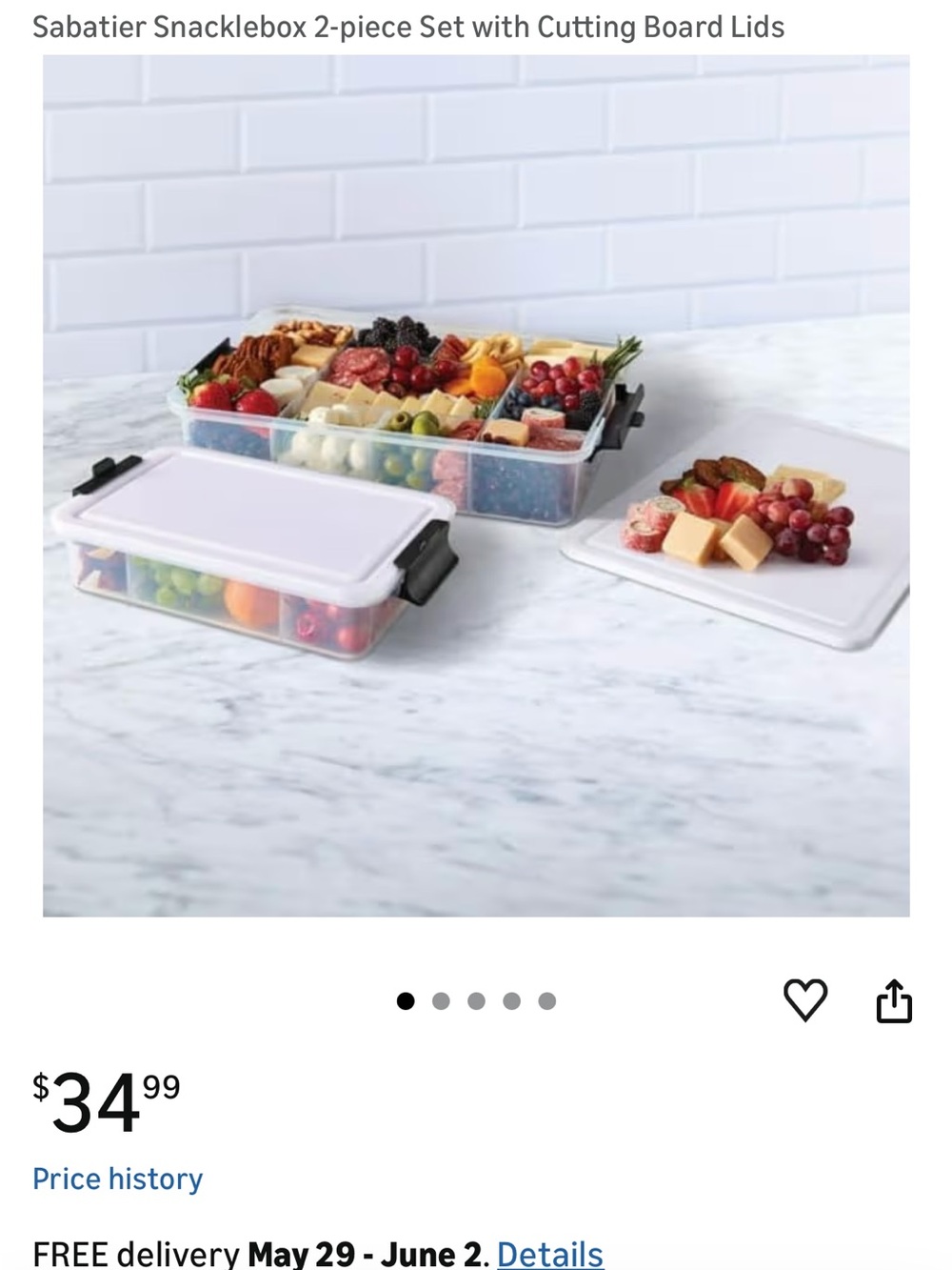 SnackleBox 2-Piece Snack Container - White - Picture 2 of 2